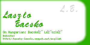 laszlo bacsko business card